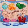 Wooden Puzzle Educational Cognitive Animal Jigsaw Board for Children Toddler