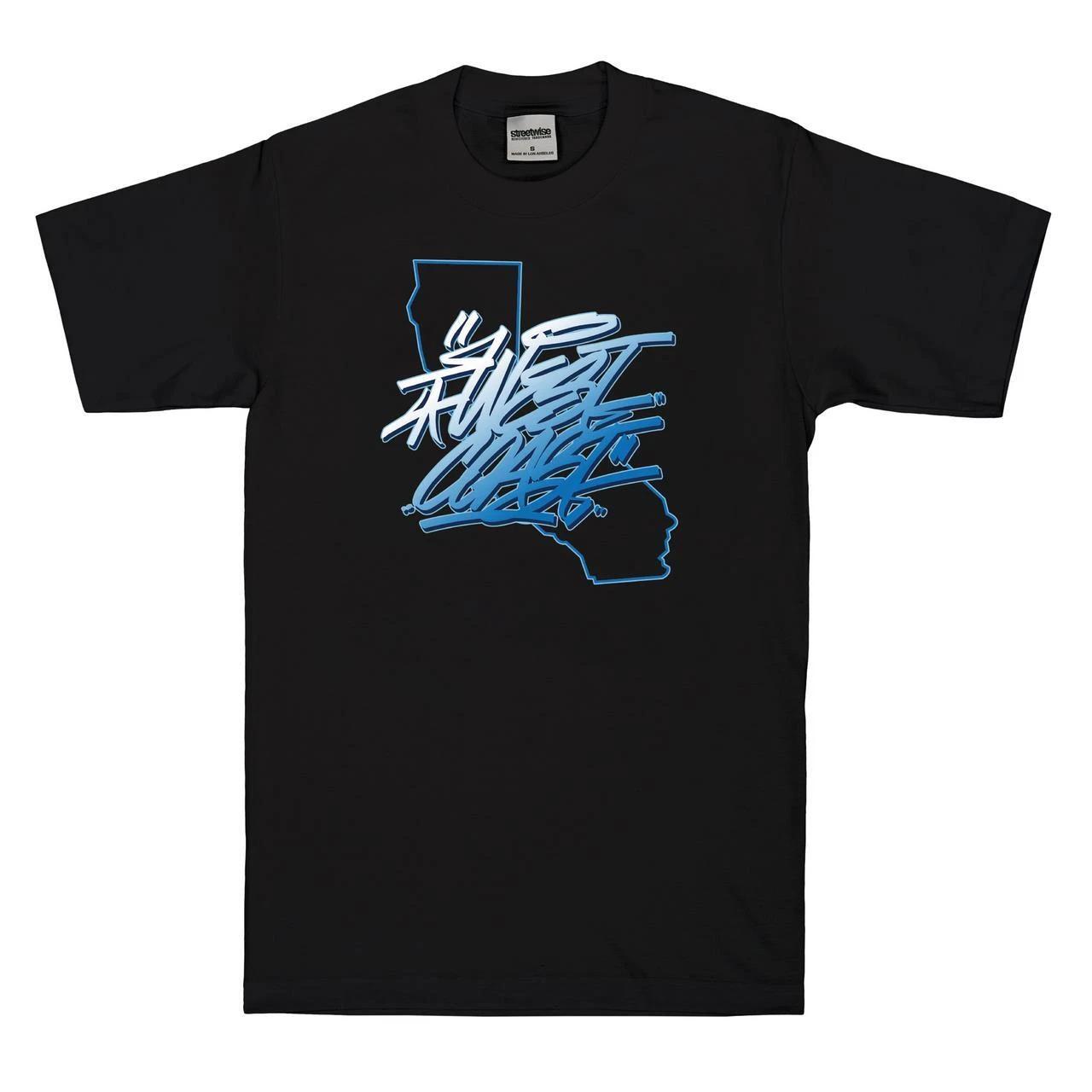 Футболка Streetwise Clothing Graff Coast Черная - Уличная одежда с граффити Западного побережья XL