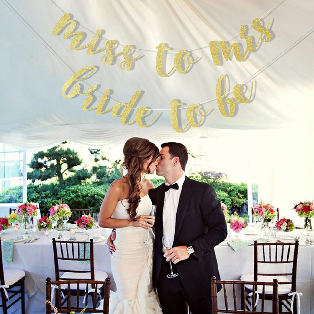 Miss To Mrs Banner - Bridal Shower Banner,Bachelorette Party,Engagement,Bridal Shower Party Decor,Wedding