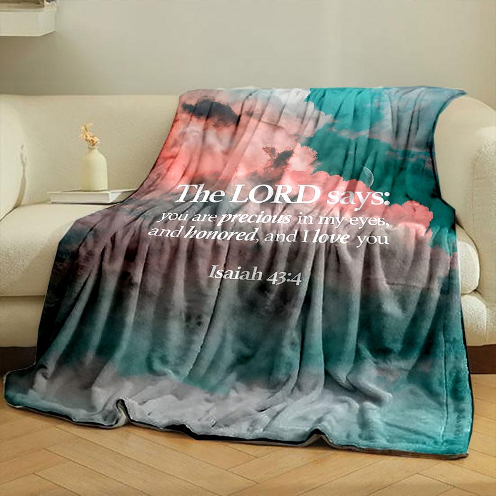 Isaiah 43:4 Religious Quote Blanket Printed Blanket for Living Room Bed Couch lunch break Soft Cozy Blanket for Friend's festival Gift