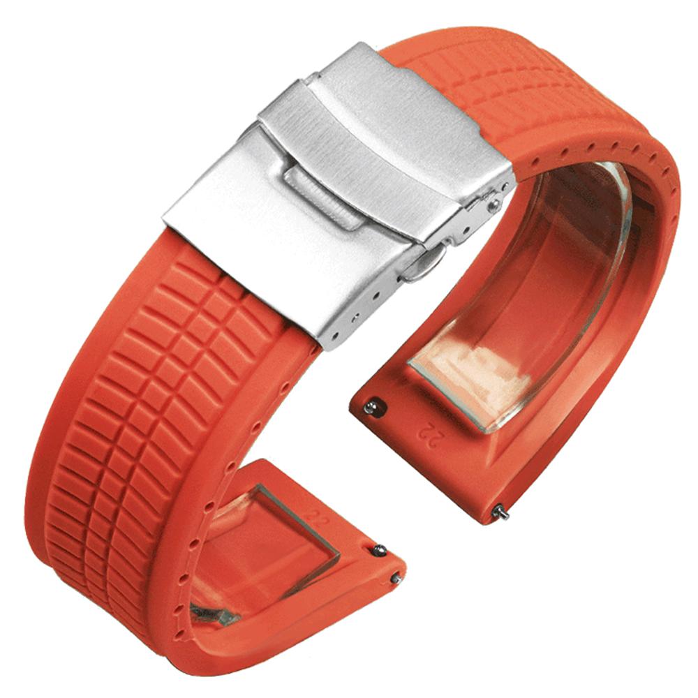 Silicone Strap 20mm 22mm 24mm for Seiko for Rolex Universal Bracelet Quick Release Replacement Bracelet Folding Buckle Wristbelt