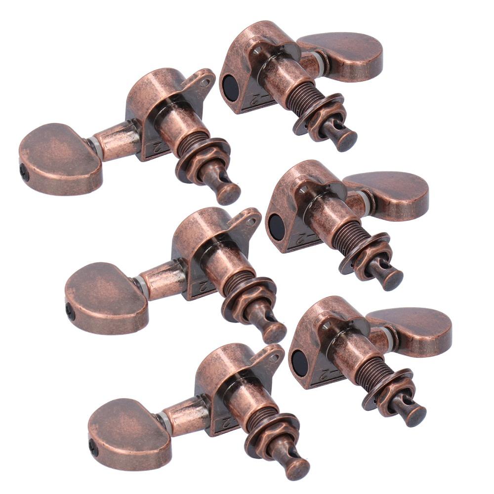 Copper Color Guitar Locking Tuners 3 Left 3 Right Guitar Head Knobs Guitar Replacement