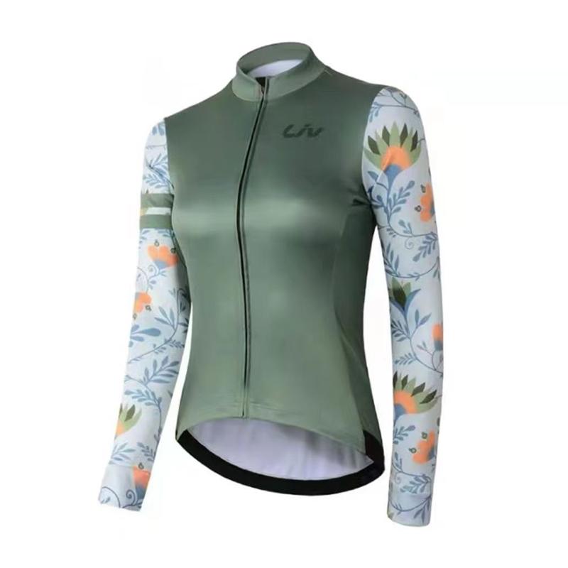 LIV Jersey de Manga Larga para Bicicleta para Mujer Delgado Alta Elasticidad Transpirable Culotte de Ciclismo Equipo Profesional Bicicleta de Carretera MTB Ropa de Ciclismo