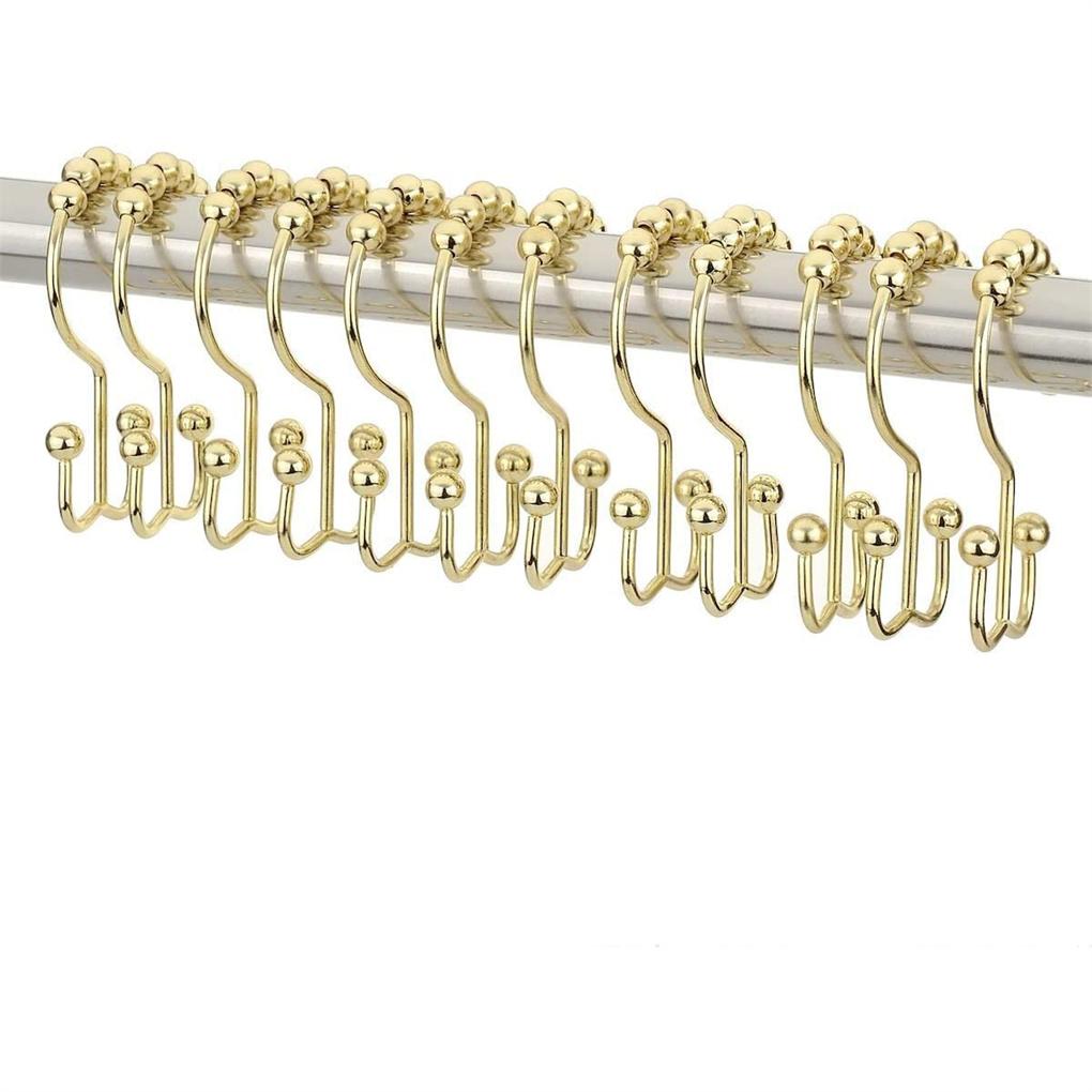 12 Pieces Shower Curtain Hooks Drape Hangers Bathing Liners Washroom Bathtub Clip Rings Household Farmhouse Accessories