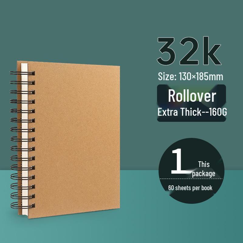 Thickened A3 One-piece Sketchbook, 32K Art Student Drawing Book, Spiral 8K Marker.