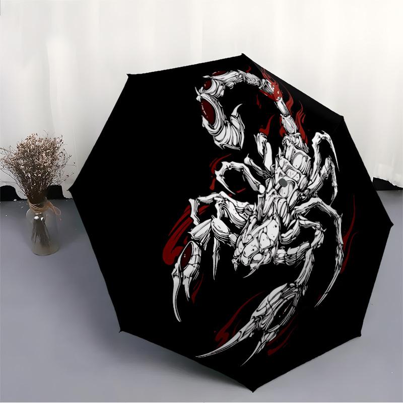 1pc Scorpion Mask Automatic Open/Close Umbrella, Portable Folding Umbrella, Compact Travel Umbrella For116