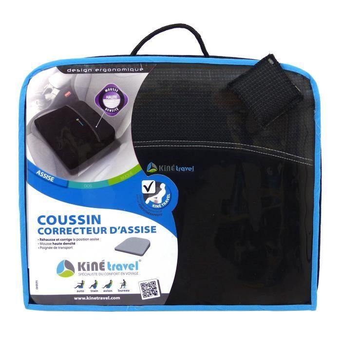Coussin Correcteur Assise Auto En Mousse 38,5 X 32 X 7/4,5 Cm - KINE TRAVEL - Développés Et Testés Avec Un Kiné