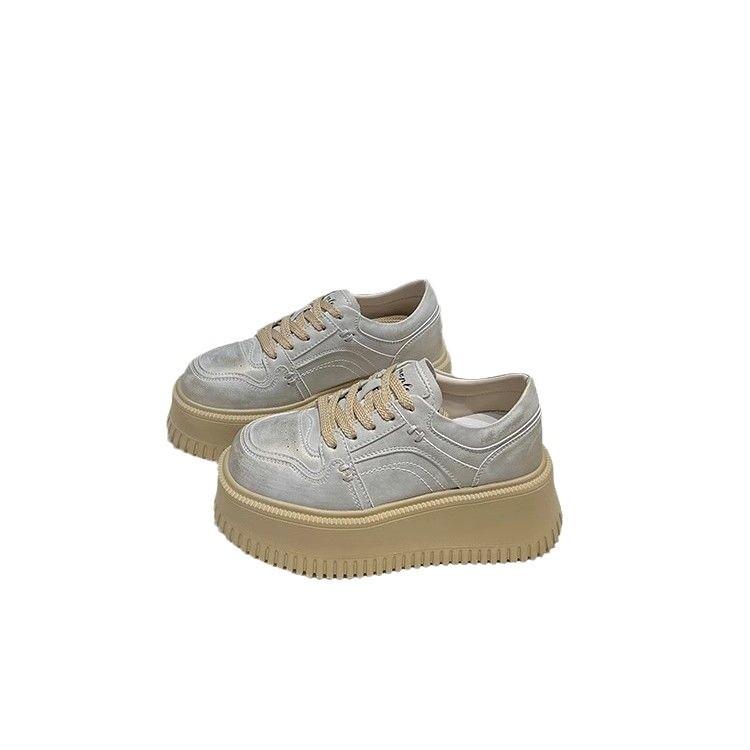 Thick-soled Heightening Little White Shoes Women's Autumn New Muffin Sole Campus Sports and Leisure Board Shoes Tide