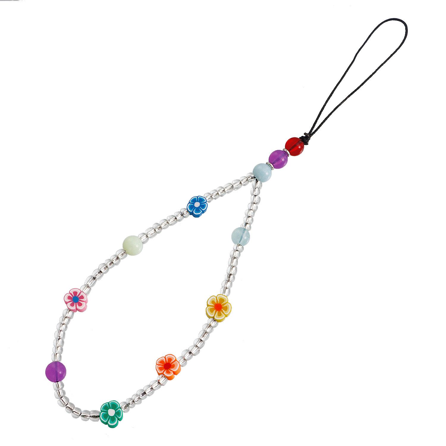 INS trendy mobile phone chain beaded lanyard, mobile phone case pendant pendant, hand-woven pendant DIY mobile phone lanyard