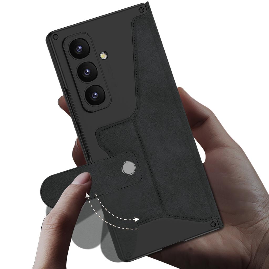 Samsung ZFold7 Handyhülle Faltbarer Bildschirm Panzer Flip Lederhülle Stifthalterung Schale Folie Kann Abnehmbar Sein
