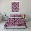 Purple Background With White Rose Print Bedding Set For Kids Luxury Gift 3Pcs Digital Print Comforter Set Soft Comfortable