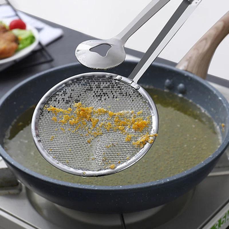 

Многофункциональный зажим для масла, фильтр для жарки, ложка из нержавеющей стали, маслосушитель, сито для овощей, закусок, жареной пищи, кухонные принадлежности