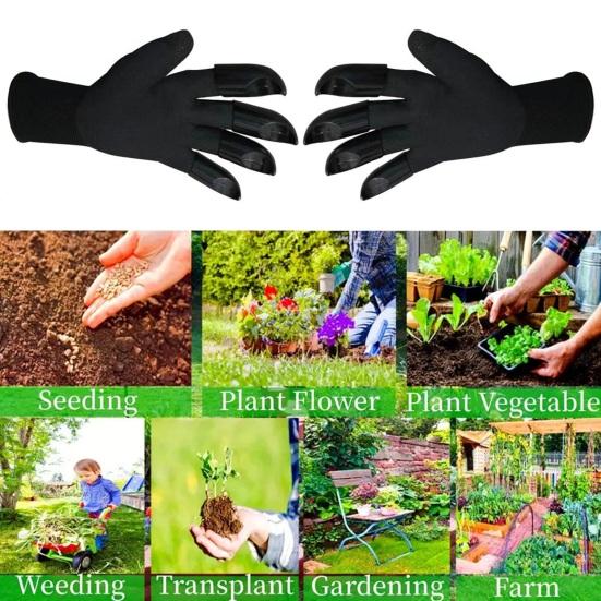1 Paar Gartenhandschuhe mit Krallen 8 Krallen Grabhandschuhe zum Pflanzen Unkrautjäten Anti