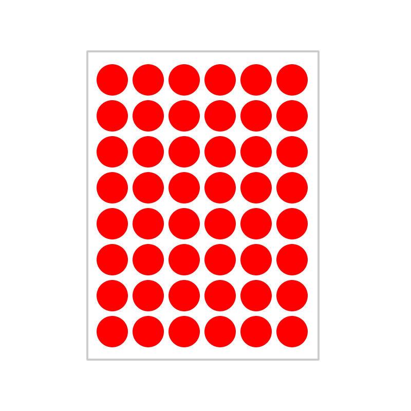 10 Colors Mixed Polka Dot Round Label Stickers: Small & Large, Red, Yellow, Blue, Green, Pink, White, Black, Orange