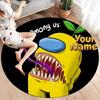 Among Us Custom Name Round Area Rug,Carpet Rug for Living Room Bedroom Sofa Playroom Decor,Non-slip Floor Mat