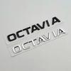 AAABU1 Auto Chrom Schwarz Logo Octavia Emblem Buchstaben Auto Heckklappen Aufkleber Für Skoda Octavia 1 2 3 4 MK3 MK4 MK5 RS VRS Zubehör