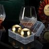 Stainless Steel Ice Ball Maker Set with Whiskey Stones, 5.5cm Diameter, Set of 2, Includes Storage Case and Ice Tug, Reusable Non-Melting Ice