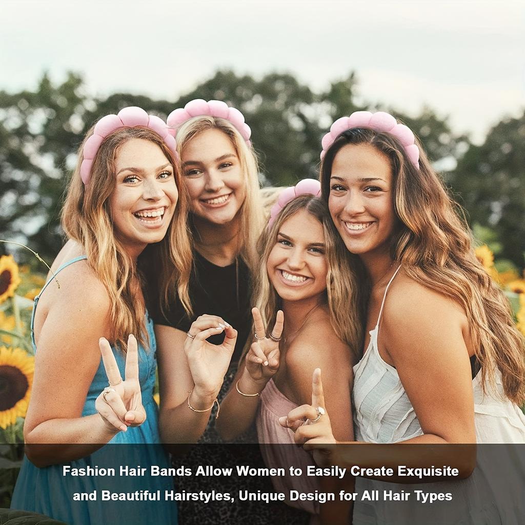 3pcs/set Soft SPA Headband Makeup Face Wash Headband Wrist Band High Top Sponge Headband Fashion Headband