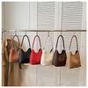 Premium Texture Niche Simple Woven Bucket Bag Large Capacity Casual Lazy Style Underarm Shoulder Commuter Tote Bag