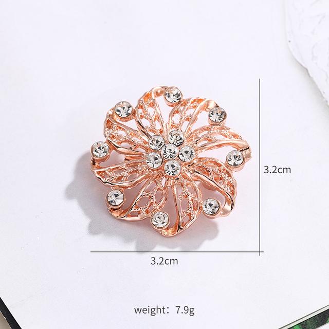 Baiduqiandu Brand Crystal Rhinestones Flower Pins And Brooches For Women Dress Party Or Diy Wedding Bouquets Jewelry