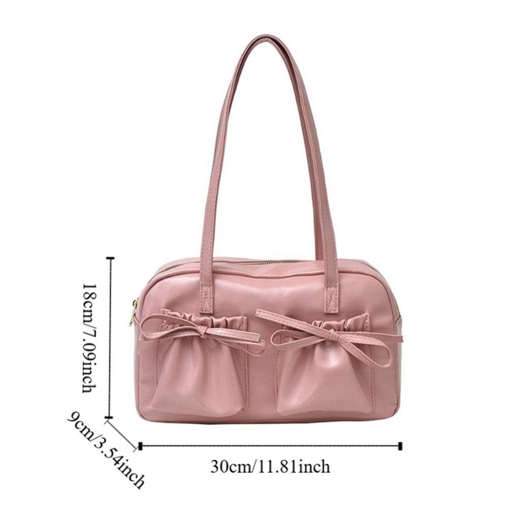 Y2k Ballet Bow Tie Shoulder Bag Korean Women's Handbag Fashion Ribbons Bowling Tote Bag  Ladies