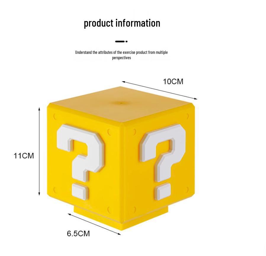 Mario Question Mark LED Night Light (USB, 10x10CM) for Bedroom & Dorm Atmosphere