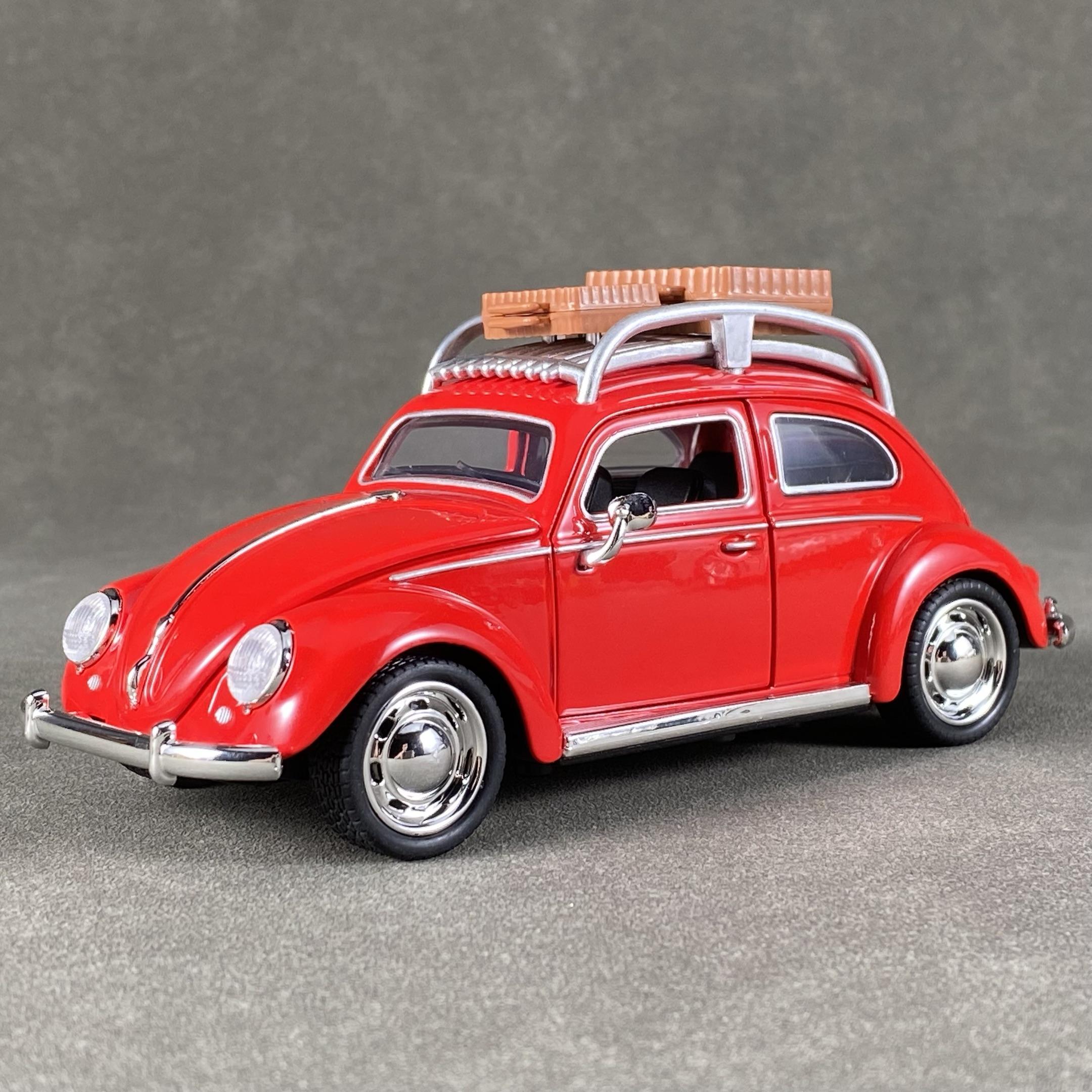 

1:32 Volkswagen Beetle Travel Version Compact Sedan Alloy Diecast Model Car Indoor Computer Host Interior DIY Ornaments Present красный