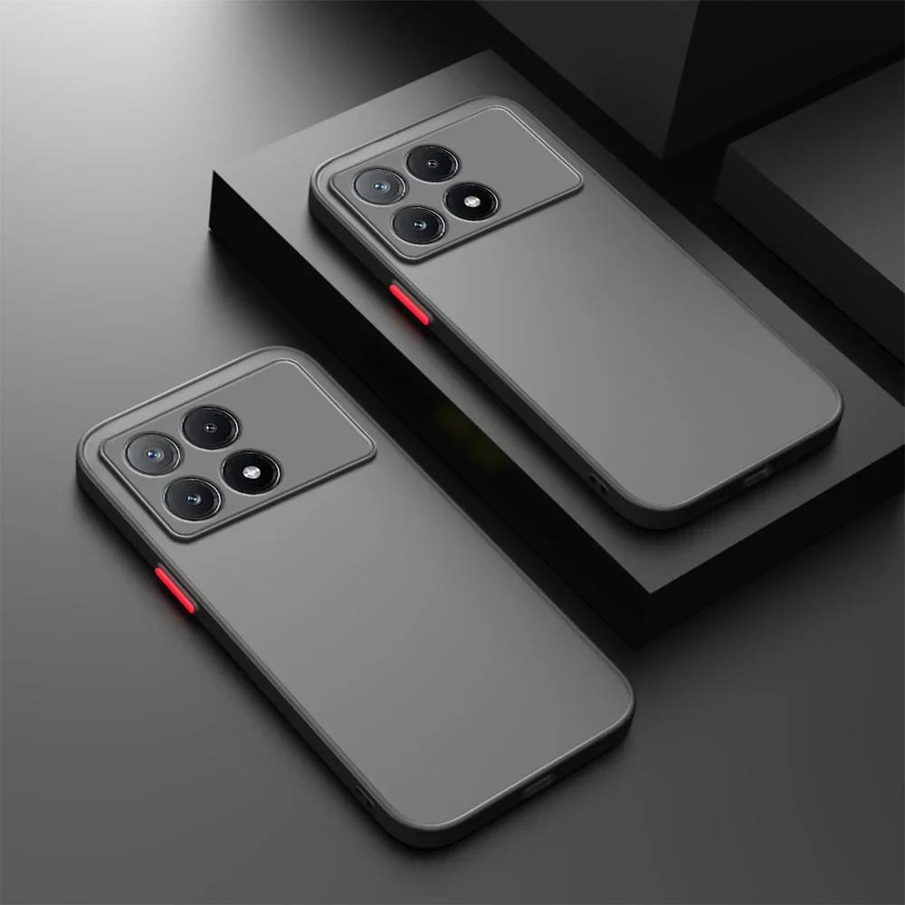 Coque blindée mate antichoc pour Pocophone Poco F6 Pro M6 X6 X5 F5 X3 NFC M5 M3 F3 F4 GT C40 C3 4G 5G Pare-chocs souple Housse rigide For Poco F3GT