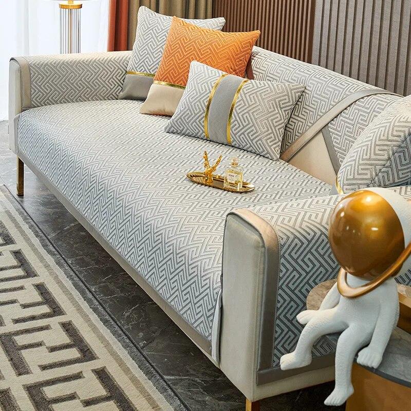 Luxe bankhoezen in Chinese stijl Chenille Antislip Bankkussen Massief hout voor woonkamerbanken Universele fauteuilhoes