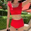 Korean Style High Waist Bikini with Chest Pad