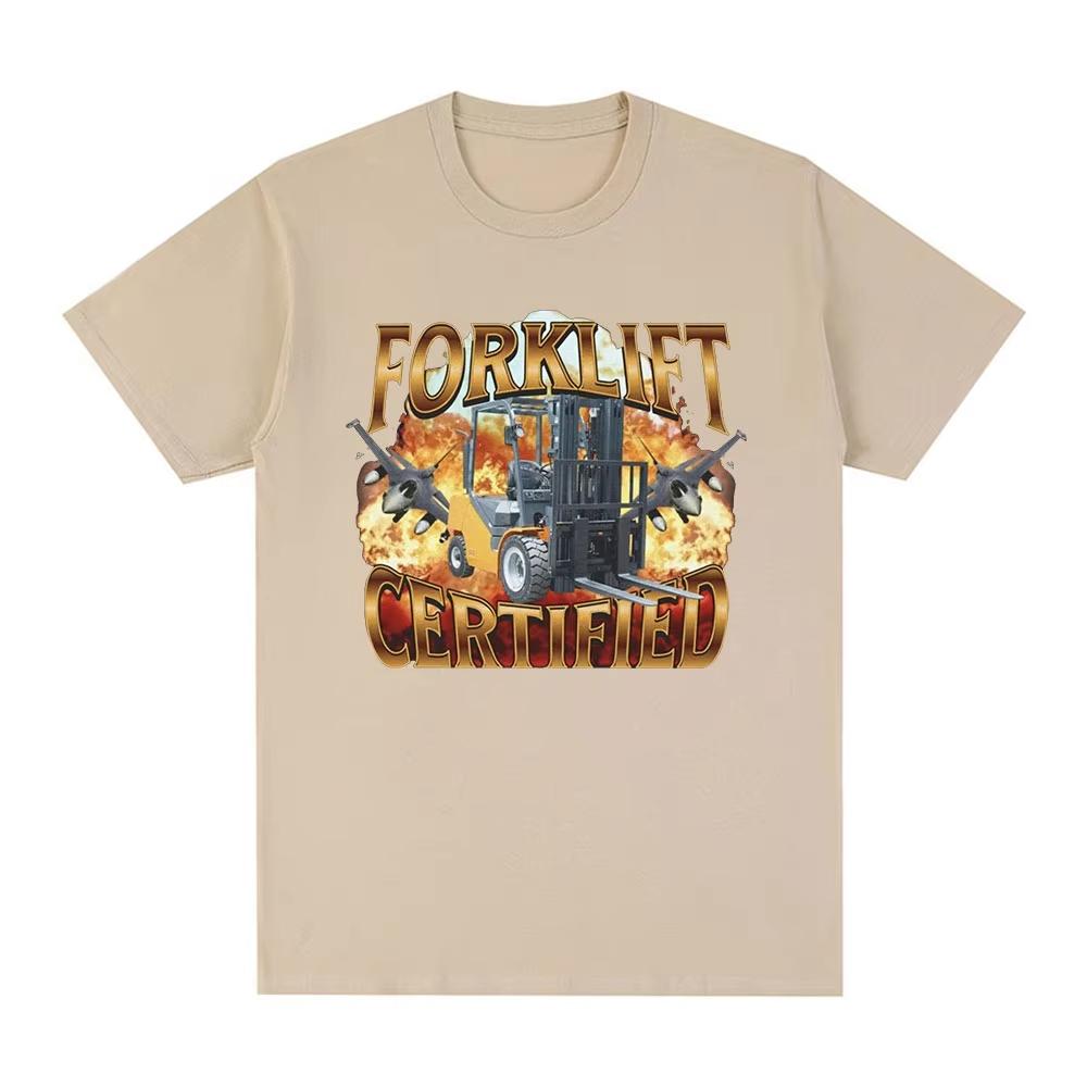 

Forklift Certified Operator Funny Meme Graphic T-Shirts Men Fashion Vintage Short Sleeve T-shirt Cotton Oversized T Shirt 3XL