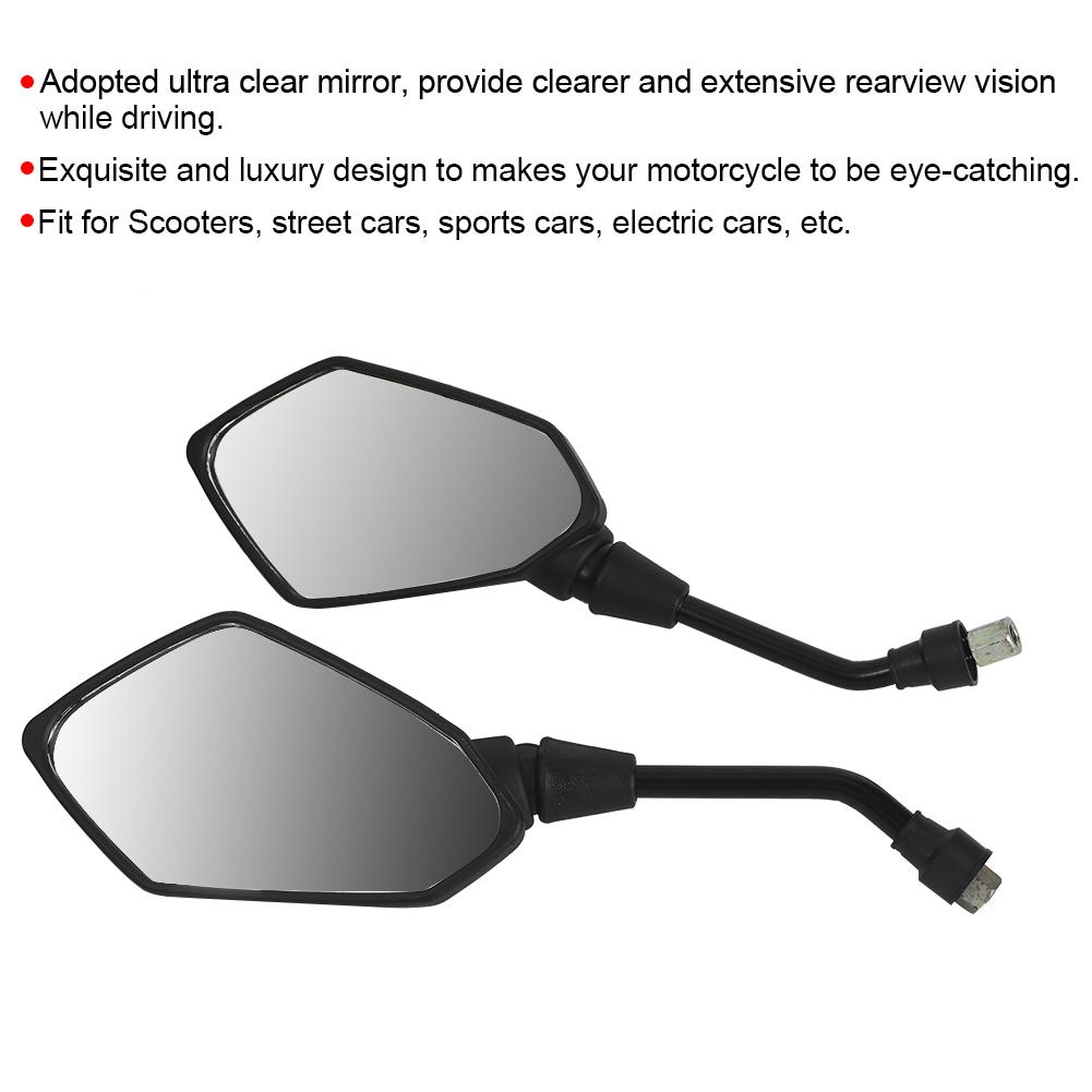Pair of Motorcycle Modification   Rearview Wing Mirror Motorbike Accessory Black
