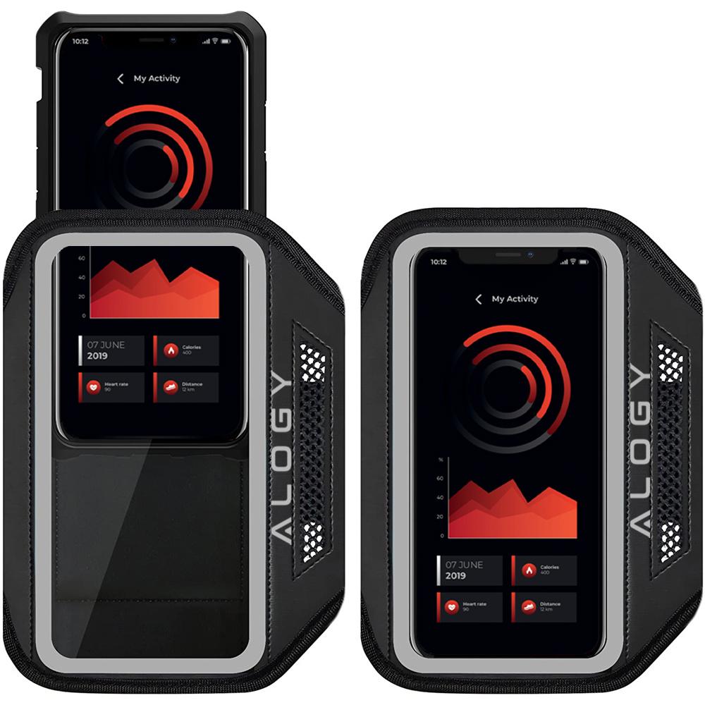 Etui Do Biegania Alogy Waterproof Sport Armband Wodoodporna Opaska Na Ramię Do Telefonu 6.7 Cali Czarna