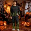 Men's Halloween Pajama Set Long Sleeve with Button Crotch and Elastic Waist Drawstring for Holiday Sleepwear