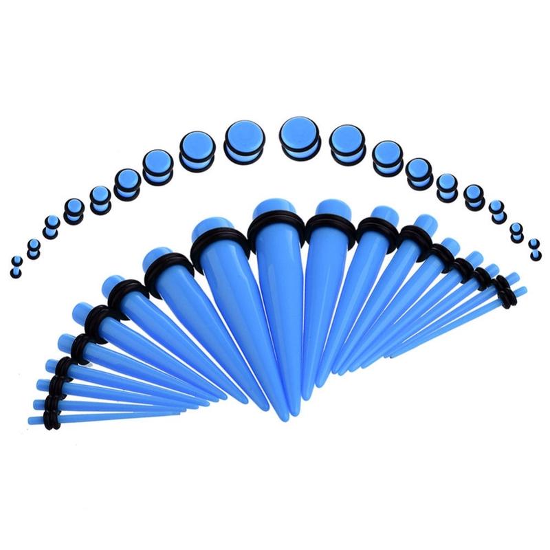 36pcs/lot Acrylic Ear Gauge Taper and Plug Stretching Kits Mixed Color Ear Flesh Tunnel Expansion Body Piercing Jewelry