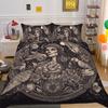 Beauty Skull Printed Bed Set Twin Size Polyester Comforter Cover Set Teen Design Superior Home Bedclothes