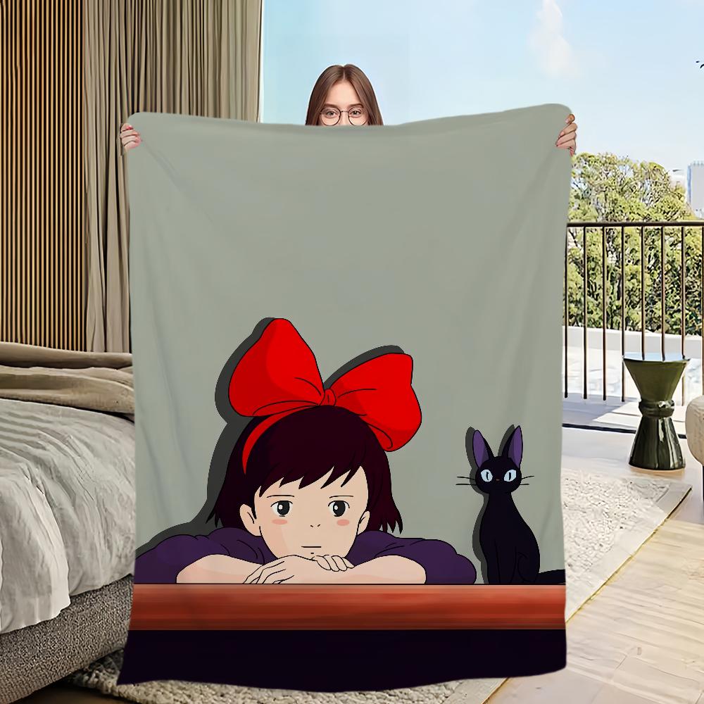 Flanell warmer Komfort weiche Japan Plüschdecke für Katze Sofa Wohnzimmer Büro Anime schwarz Schlafzimmer klassisch Reise niedliches Geschenk