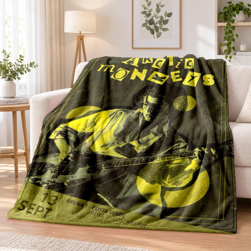 Arctic Monkeys Flannel Throw Blanket Soft Warm Cozy For Sofa Bed Indoor Home Bedroom Use