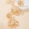 Retro Sunflower Metallic Statement Stud Earrings for Women - Large Size, European & American Style
