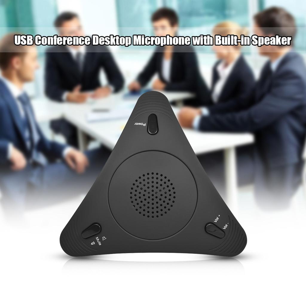 USB Desktop Computer Conference Omnidirectional Condenser Microphone Mic Speaker Speakerphone 360 degrees  Audio Pickup