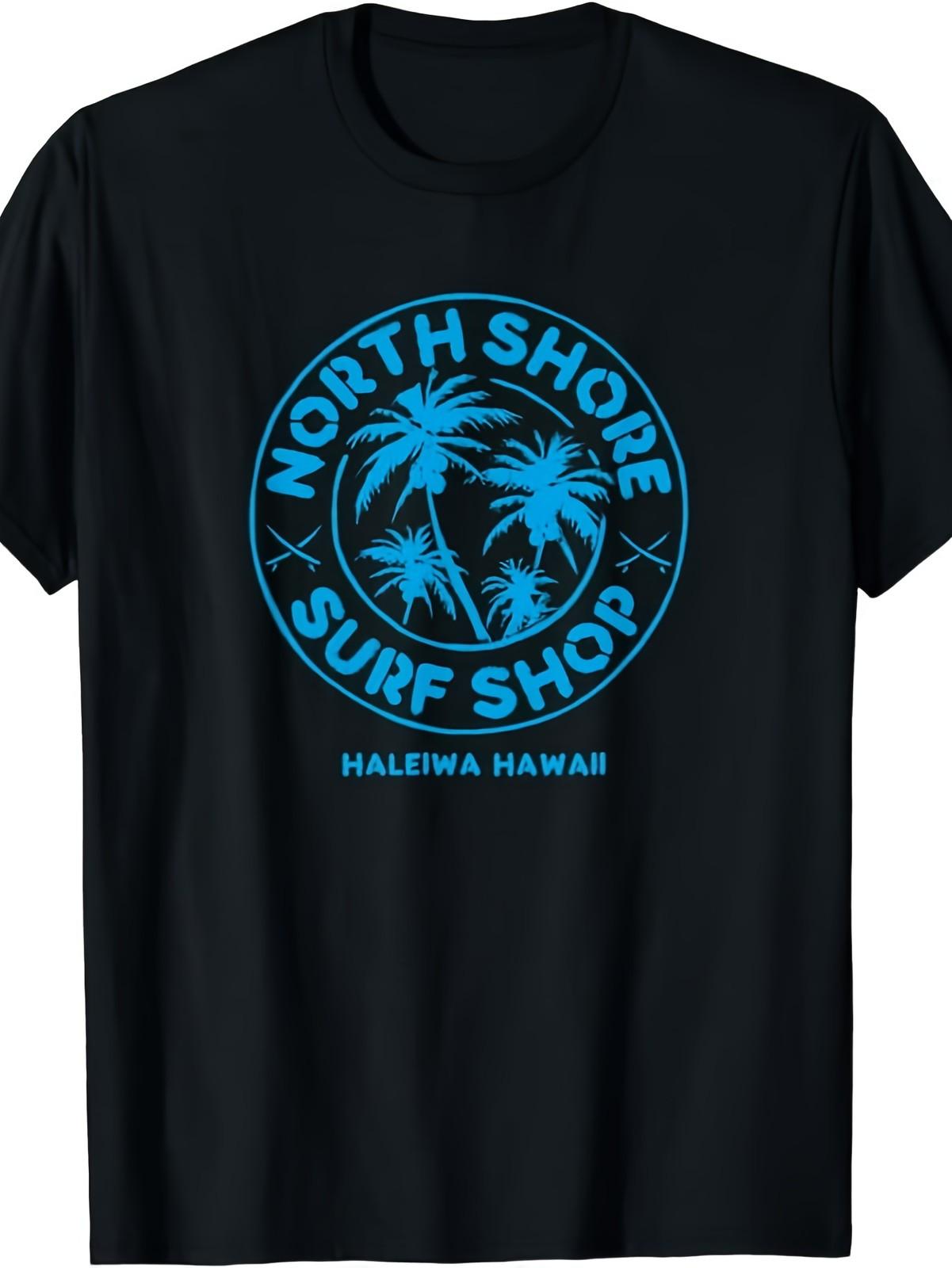 Retro Hawaiian Surf Beach Graphic Men’s T-Shirt Waikiki North Shore Style Tee XL
