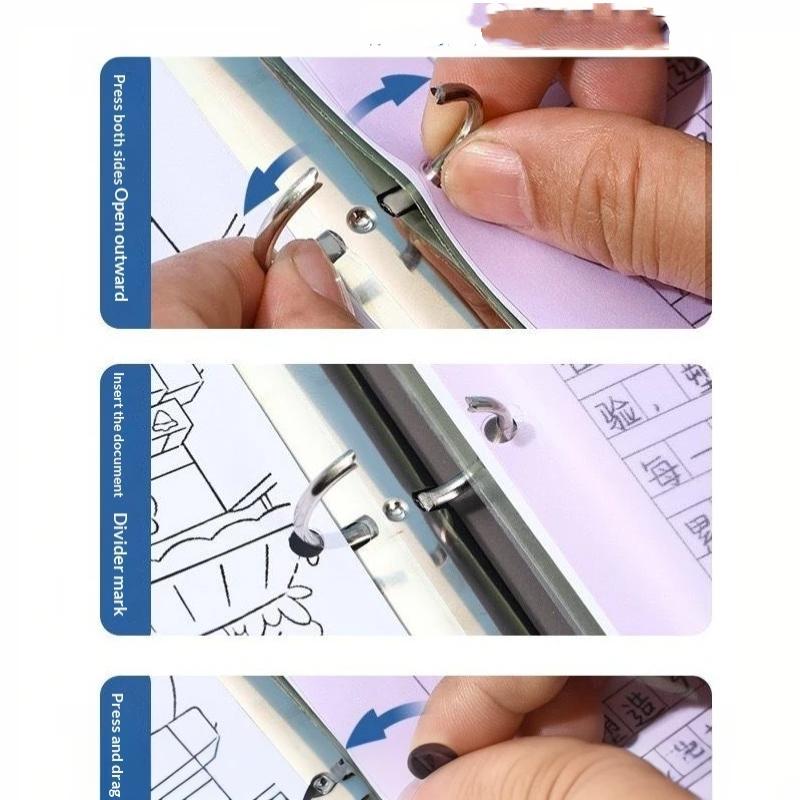 Waterproof Transparent Plastic 3 Ring Binder 5 Colors Elastic Buckle For School Office Document Storage