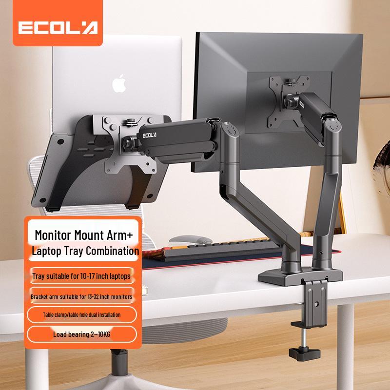 YikeLai ECOLA Dual Arm Monitor & Laptop Stand F73BK (Black) YikeLai