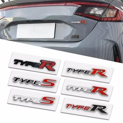 3D Metalinis Type-S Logotipas Type-R Lenktyninis Emblema Raidės Automobilio Priekinės Grotelės Galinio Bagažininko Ženkliukas Lipdukas Aksesuarai