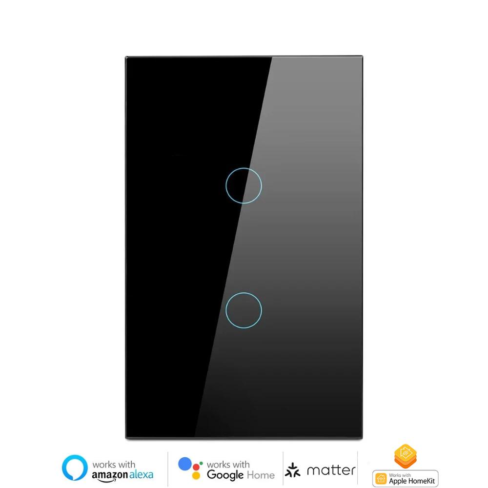 Melery Matter over WiFi Smart Light Wall Switch Touch Sensor Glass Panel Remoted Google/Apple Home Siri Alexa Homekit Smarttings
