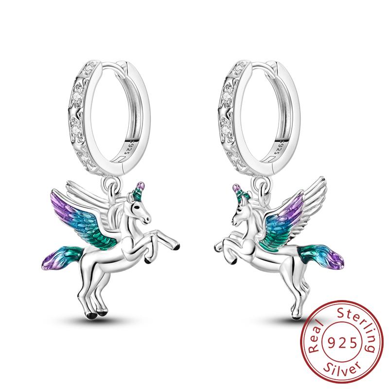 925 Silver Earrings Starry Pearl Devil Eye Simple Drop Stud Hoop Earrings for Women Girl Fashion Jewery Accessories