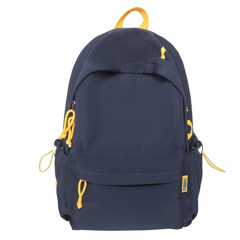 

Fashion New Japanese Casual Simple Contrast Color Junior High School Backpack Korean Version Versatile Large Capacity Student School Bag синій