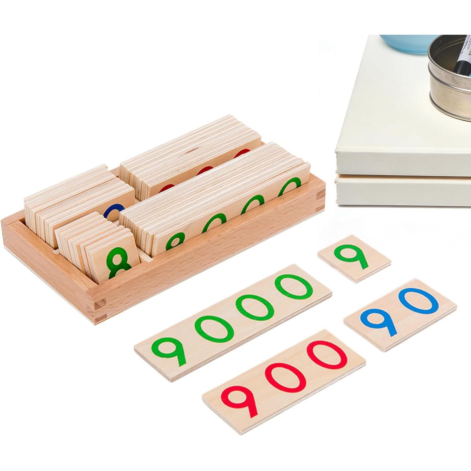 

Wooden Montessori Numeral Cards Set with Tray Educational Math Learning Material for Early Childhood Classroom Home Use One Size