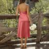 Fashionable Women's  Dress, Satin Midi Skirt,  Color Elegant Dress