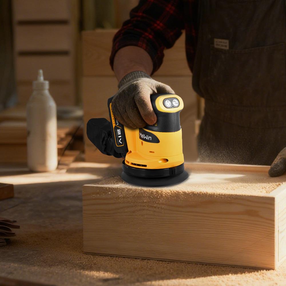 MELLWIN Cordless Electric Sander 3Speed Adjustable Orbital Sanding Polishing Machine Woodworking Tool For Makita 18VBattery Pin